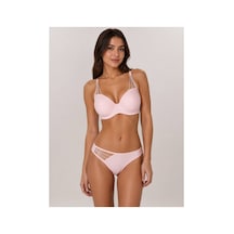 Pijamask Kadın Destekli Balenli Sütyen Ve Bikini Külot Takımı İnce Askılı Şık İç Giyim Seti 80349t Pudra