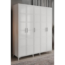 GuneyStore Milano 5 Kapaklı Komple Mdf Beyaz Gardırop