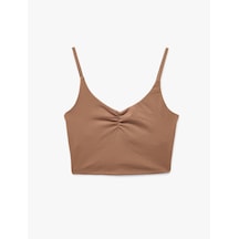 Koton Kolsuz U Yaka Büzgülü Sporcu Sütyeni Vizon 6wak30114nk 02x