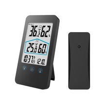 Yunboo Dokunmatik Tuşlu Dışarı/içeri Sıcaklık Nem Ölçer - 30m Kablosuz Sensörlü İklim İzleme İstasyonu Siyah Pil Yok