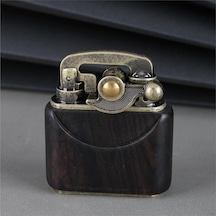 Sm-090t Vintage Benzinli Ahşap Çakmak Siyah Bronz