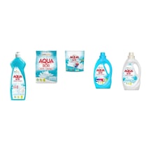 Aquabor Doğal Mineralli Elde Bulaşık + 4 Kg Beyaz + Tablet + Sıvı Renkliler + Sıvı Beyaz 5 Li Set