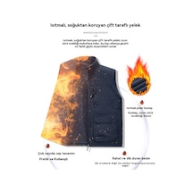 Erkekler İçin Çift Taraflı Polar Yelek Siyah