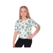 Toontoy Kids Toontoy Kız Çocuk Im Fıne Nakışlı Batik Tişört Yeşil