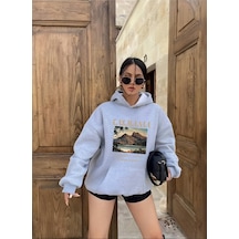 Startmore Tasmanıa Baskılı Kapişonlu Sweatshırt Gri