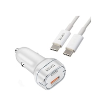 Tonex Ta-38w Pd + Usb-a Type-c To Type-c Kablolu Araç İçi Şarj Aleti Set -