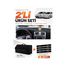 Toyota Avensis T270 2009-2015 Uyumlu Torpido Örtüsü + Tay Tüyü Bagaj Çantası Seti - Siyah