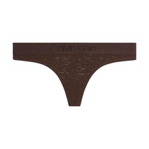 Kadın Calvin Klein Logolu Elastik Bantlı Orta Yüksek Belli Yarı Transparan Streç Dantelli Kahverengi Külot 000qf7287e Bkc