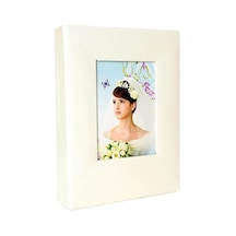 100'lük 13x18cm. Beyaz Deri Pencereli Fotoğraf Albümü