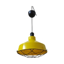 Dylight Retro Metal Sarı Kafesli Dekoratif Tekli Kafe Mutfak Aydınlatma Avize Çap:30 Cm-dy1179 Beyaz