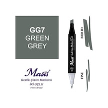 Çift Uçlu Marker Grafik Çizim Kalemi Gg7 Yeşilimsi Gri