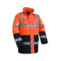 Reflektörlü 300d Oxford Çift Renk Parka Yağmurluk Turuncu Sarı
