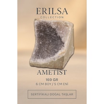 Sertifikalı Ametist Taşı Kütlesi 169 Gr Ham Doğal Kristal Dekoratif Taş Stresi Azalt Huzur Ver