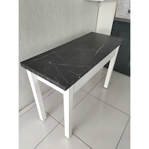 110 X 45 Katlanır Masa Siyah Mermer