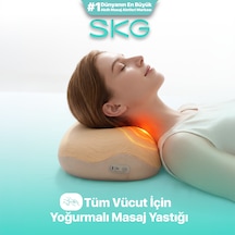 Skg 8511 Presso Kablosuz Memory Foam Masaj Yastığı 3d Yoğurmalı 4 Masaj Modu Isı Terapisi Boyun, Omuz, Bel, Bacak Bej - Sarı