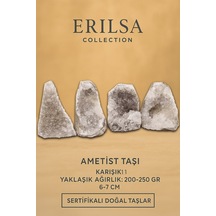 Sertifikalı Ametist Taşı Kütlesi 200-250 Gr Doğal Ham Kristal Ş 27238506