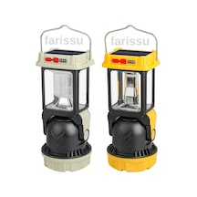 Çok Fonksiyonlu Şarjlı Kamp Lambası Feneri - Güneş Enerjili, Powerbank Özellikli, 4 Modlu, Suya Dayanıklı Çok Renkli