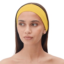 Saç Bandı Pamuk Kadın Bandana Spor Kafa Bandı Likra Headband Sarı