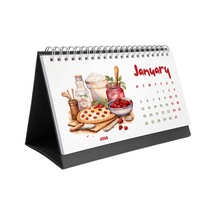 2026 Masa Takvimi, Vintage Fırın Ve Mutfak Sanatları Takvimi, 2026 Desk Calendar, Vintage Baking Cal Siyah