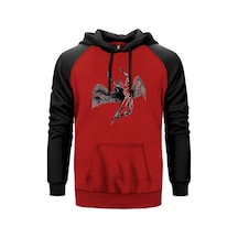 Led Zeppelin Icarus Angel Kırmızı Renk Reglan Kol Sweatshirt Kırmızı