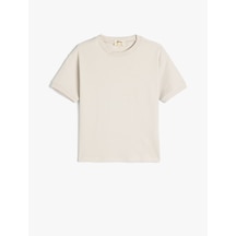 Koton Oversize Basic Tişört Kısa Kollu Bisiklet Yaka Pamuklu Gri 5skb10003tk Gri
