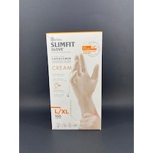 Slimfit Glove Pudrasız Yırtılmaya Dayanıklı Tek Kullanımlık Krem Eldiven 100'lü