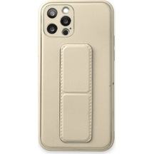 Newface Apple iPhone Uyumlu  12 Pro Kılıf Coco Deri Standlı Kapak - Beyaz