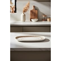 Toledo Oval Kayık Tabak 35x18cm Dijital Costa Rinart Krem