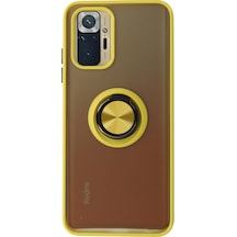 Ilkeshop Newface Xiaomi Redmi Note 10 Kılıf Montreal Yüzüklü Silikon Kapak - Sarı