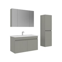 Orka Tivoli 100 Cm Mat Kaşmir Banyo Dolabı Takımı Ve Boy Dolabı Kaşmir