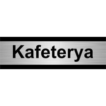 Kafeterya 10x20cm Gümüş Renk Metal Yönlendirme Levhası