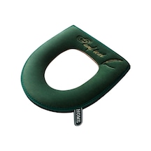 Yeşil Evrensel Klozet Kapağı Kış Sıcak Yumuşak Wc Mat Banyo Yıkanabilir Çıkarılabilir Fermuar Çevirme Lidhandle Su Geçirmez Ev