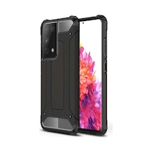 Kilifone - Samsung Uyumlu Galaxy S21 Ultra - Kılıf Çift Katman Zırh Tank Crash Military Kapak - Siyah Kilifone - Samsung Uyumlu Galaxy S21 Ultra - Kılıf Çift Katman Zırh Tank Crash Military Kapak - Siyah