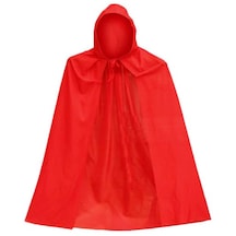 Parti Cadılar Bayramı Halloween Kapişonlu Kırmızı Pelerin 90 Cm Çocuk
