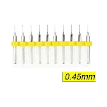 PCB Mikro Karbür CNC Matkap Ucu 10lu Set 0,45mm Tungsten 18 Shank