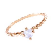Kuyumcudukkani Beyaz Taşlı Trend Yüzük-10388-r-w Rose Gold
