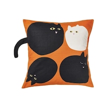 Ikea Mävınn Yastık Kılıfı 50 X 50 Cm Beyaz - Siyah - Turuncu Çok Renkli