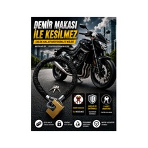 10 Mm 2 Metre Kesilmez Çelik Halat Motosiklet Kilidi Motor Kilidi Scooter Güvenlik Kilidi Siyah