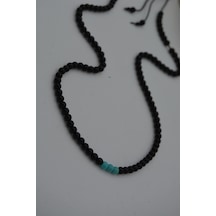 Stoneage Jewellery Turkuaz Ve Oniks Taşlı Metalsiz Kolye N11.38923 Yeşil