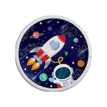 Kozmik Galaksi Uzay Temalı Karton Tabak - 23Cm X 8 Adet