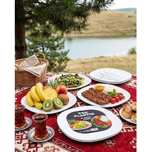 Sert Plastik Servis Tabak 6'lı Set 25 Cm Kırılmaz, Yıkanabilir, Piknik, Servis Ve Sunum Tabağı Açık Gri