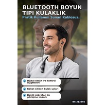 Bay Bluetooth V4.0 Boyun Tipi Kulaklık 10 Mt Menzilli Mikrofonlu Dijital Ekranli Kulak Ici Bx-313560 Najmaddin