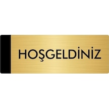 Metal Yönlendirme Levhası, Departman Kapı Isimliği Hoşgeldiniz 5x20 Cm Altın Renk