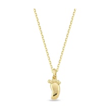 Goldkupe 14 Ayar Altın Bebek Ayak İzi Kolye 1,79 Gr-5490