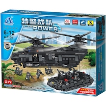 Zhegao Ql0108 Polis Özel Kuvvet Helikopter Bot Yapı Blokları