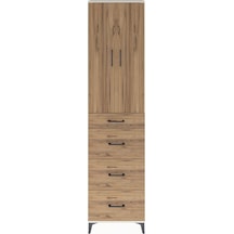 Arges Dolap Tek Raflı 4 Çekmeceli 2 Kapaklı 60x30x243 Aytaşı-çam Aytaşı