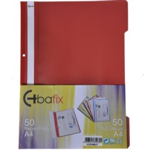 Bafix Telli Dosya Plastik Xl Kırmızı A4 - 50 Adetli Paket