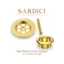 Sardıcı Altın Renk Lavabo Süzgeci Ve Su Taşma Yüzüğü Seti
