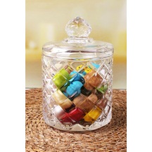 Lüx Kristal Büyük Cam Şekerlik &amp Cam Lokumluk, Kesme Cam Lüx Şekerlik 13cm 7.8cm - 06637 Diğer