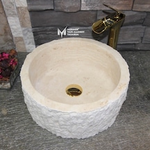 Traverten Dışı Dikey Patlama Mini Silindir Lavabo